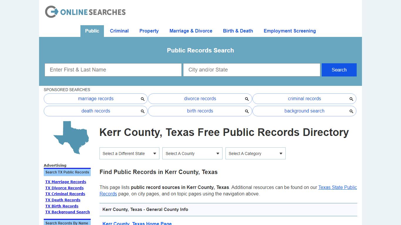 Kerr County, Texas Public Records Directory